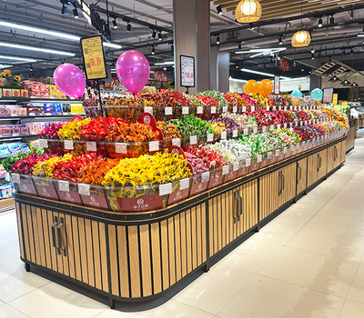 散装食品陈列的黄金搭档 超市中岛柜的魅力与规范